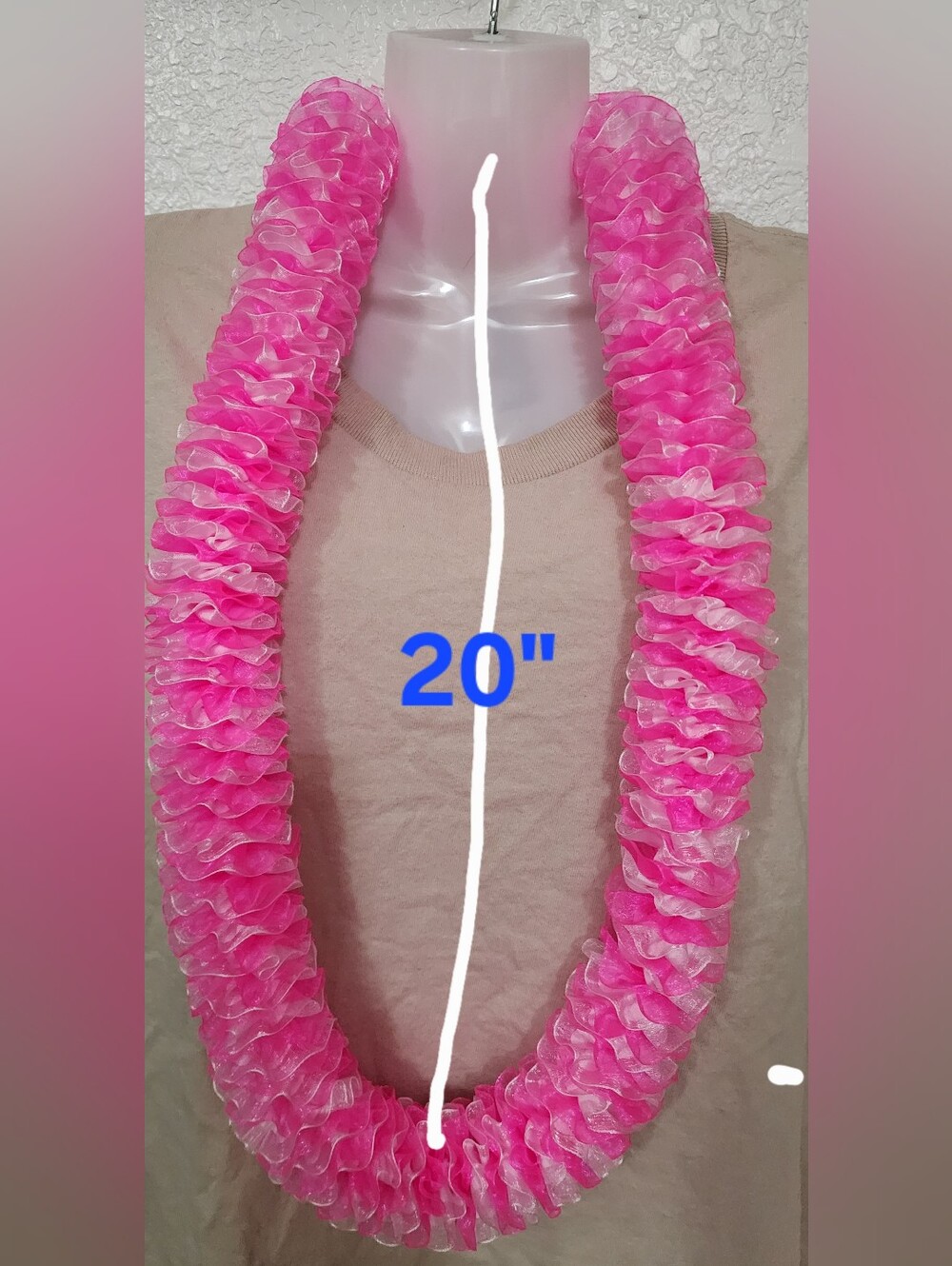 Pink Ruffle Hawaiian Lei- Garland